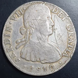 Mexico Spanish Colonial 8 Reales Ferdin Ferdinand VII 1810 Mo HJ Mexico Mint