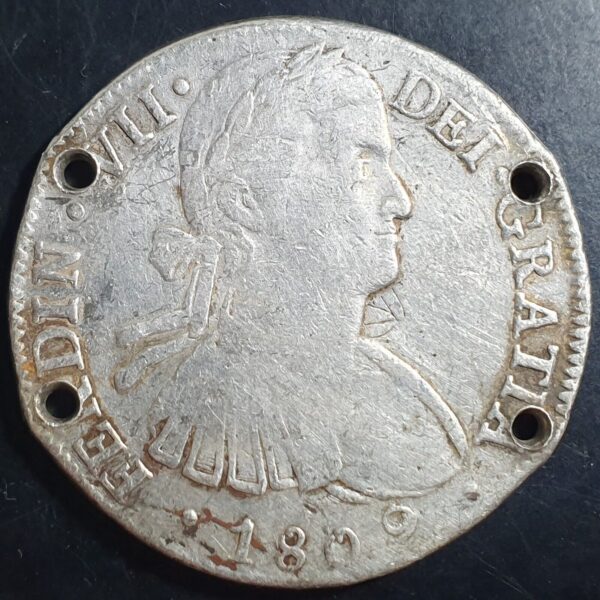 Mexico Spanish Colonial 8 Reales Ferdin Ferdinand VII 1809 Mo TH Ex Belt