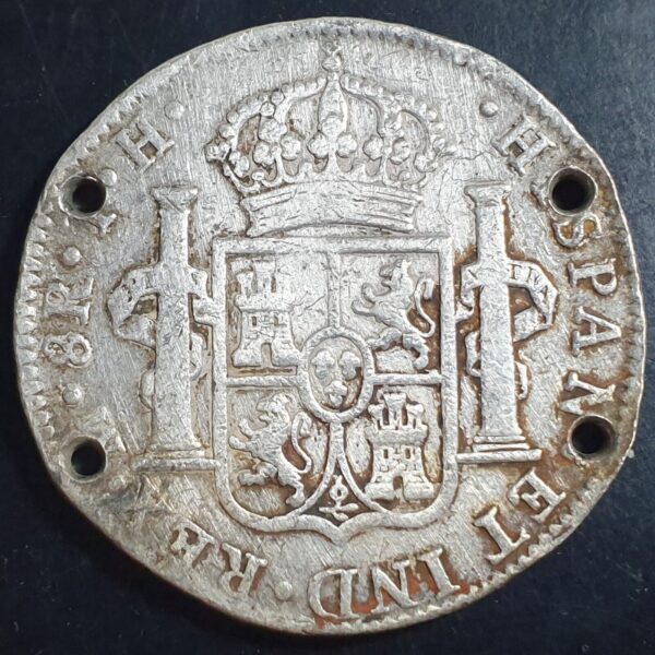 Mexico Spanish Colonial 8 Reales Ferdin Ferdinand VII 1809 Mo TH Ex Belt - Image 2