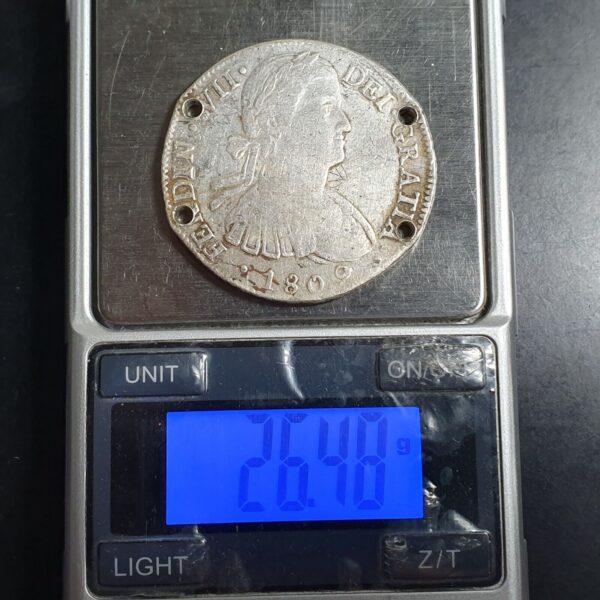 Mexico Spanish Colonial 8 Reales Ferdin Ferdinand VII 1809 Mo TH Ex Belt - Image 4