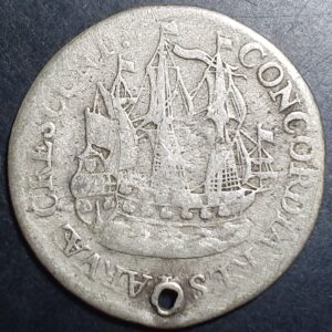 Netherlands 6 Stuiver Scheepjesschelling Utrecht 1764 Silver VG