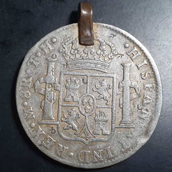Mexico Spanish Colonial 8 Reales Carol Carolus IIII 1808 Mo TH Mexico City Mint - Image 2