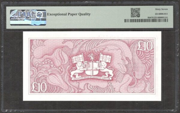 Saint St Helena British Administration 10 Pounds QE II P-8b 1985 PMG 67 EPQ - Image 2