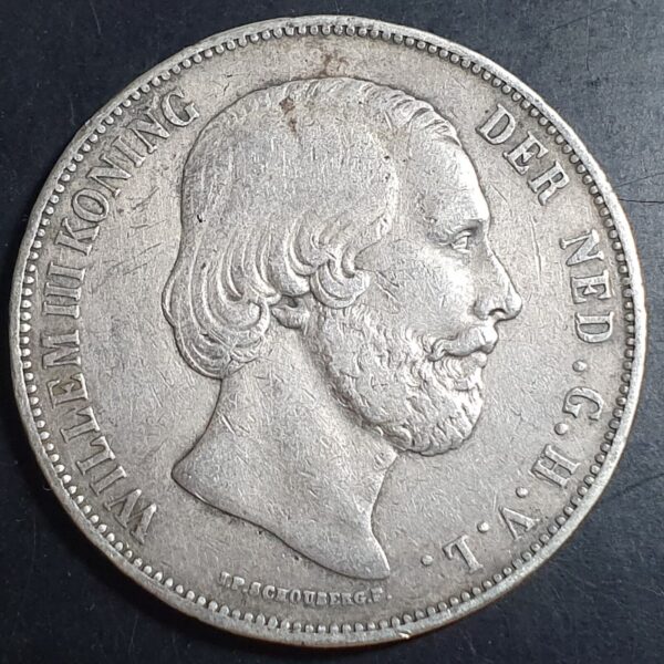 Netherlands 2 1/2 2.5 Gulden Willem William III 1872 VF Details