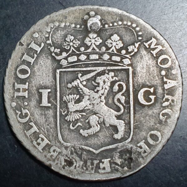 Netherlands Holland 1 Gulden 179X Standing Pallas VF Sharp Detail - Image 2
