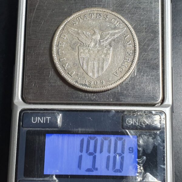 United States Philippines 1 One Peso 1909 S VF Sharp Detail - Image 4