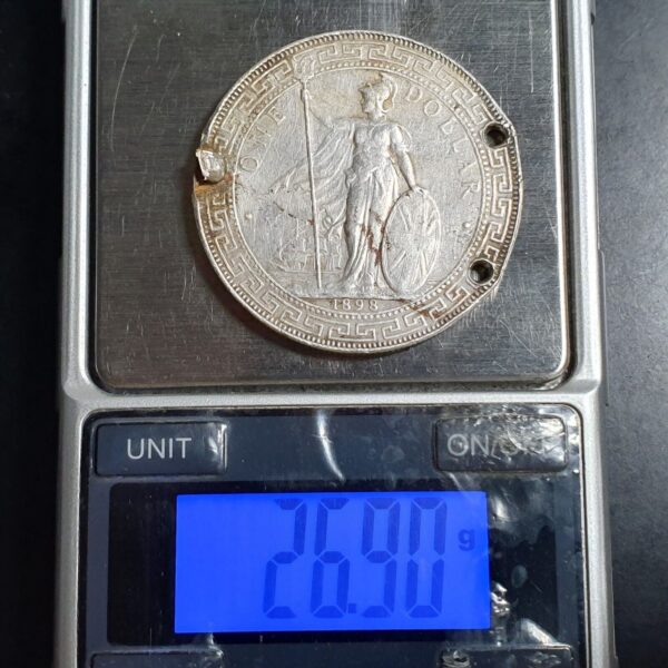 Great Britain Hong Kong 1 One Trade Dollar 1898 B XF Bombay Mint Ex Belt - Image 4