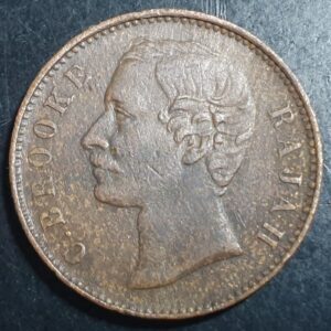 Sarawak Malaya Malaysia 1/2 Half Cent C. Brooke 1870 VF