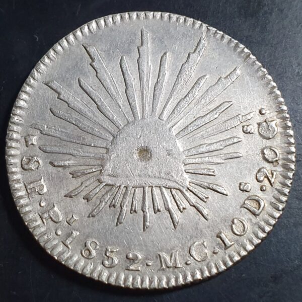 Mexico First Republic 8 Reales 1852 Pi MC San Luis Potosi Mint Sharp Detail