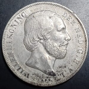 Netherlands 1 Gulden Willem William III 1865 VF Sharp Detail