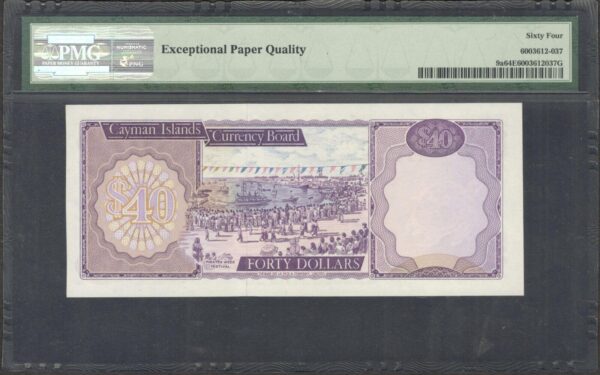 Cayman Islands 40 Dollars QE II P-9a 1974 (ND 1981) PMG 64 EPQ - Image 2