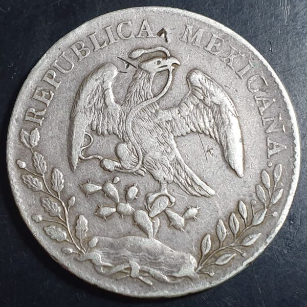 Mexico Second Republic 8 Reales 1893 Mo AM Mexico City Mint - Image 2