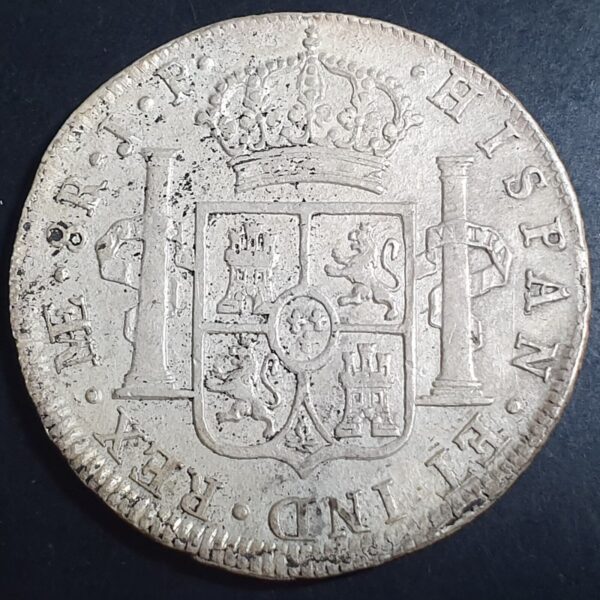 Peru Spanish Colonial 8 Reales Carol Carolus IIII 1805 LM JP Lima Mint