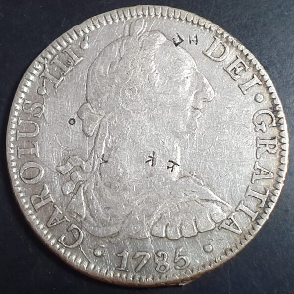 Mexico Spanish Colonial 8 Reales Carol Carolus IIII 1785 Mo FM Mexico City Mint
