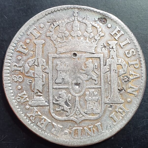 Mexico Spanish Colonial 8 Reales Carolus IIII 1801 Mo FT/M Overstruck Assayer - Image 2