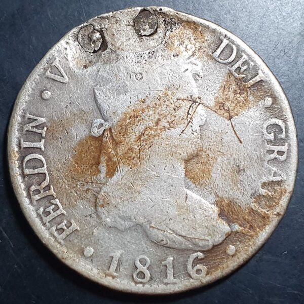 Spain Hispaniarum 8 Reales Ferdin Ferdinand VII 1816 RM GJ