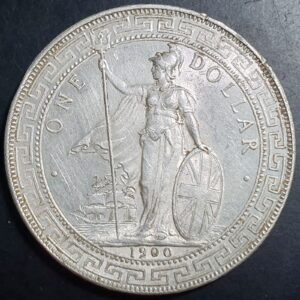 Great Britain Hong Kong 1 One Trade Dollar 1900 B Bombay Mint aUNC Luster