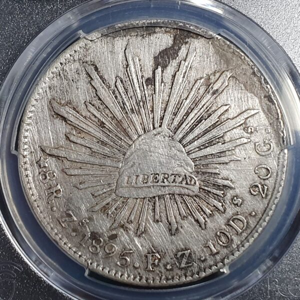 Mexico Second Republic 8 Reales 1895 Zs FZ Zacatecas Mint PCGS XF Details