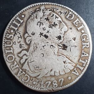 Mexico Spanish Colonial 8 Reales Carol Carolus III 1787 Mo FM Mexico City Mint