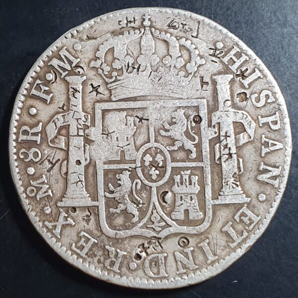Mexico Spanish Colonial 8 Reales Carol Carolus III 1787 Mo FM Mexico City Mint - Image 2