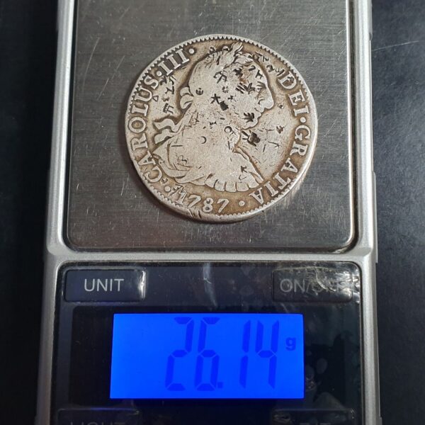 Mexico Spanish Colonial 8 Reales Carol Carolus III 1787 Mo FM Mexico City Mint - Image 4