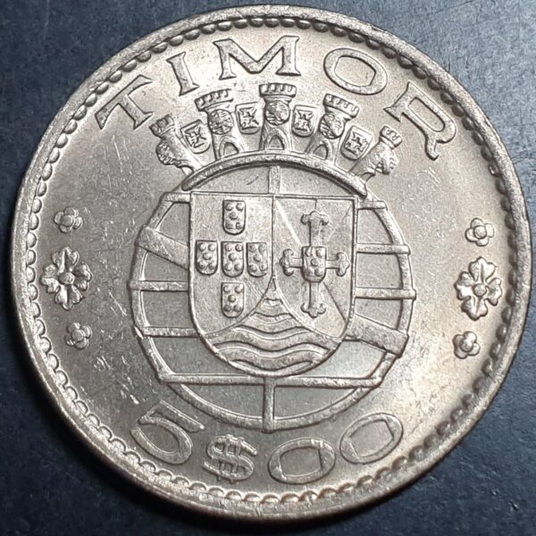 Timor 5 Escudos 1970 UNC Original Luster