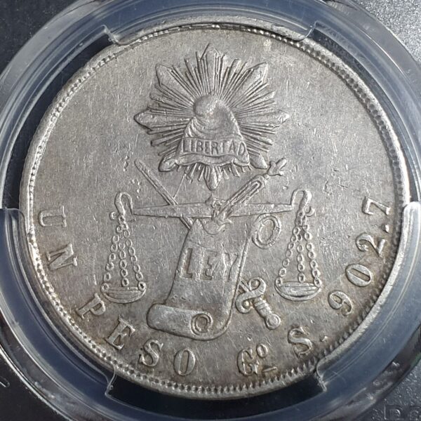 Mexico Republic 1 Un Peso 1871 Go S PCGS AU 50