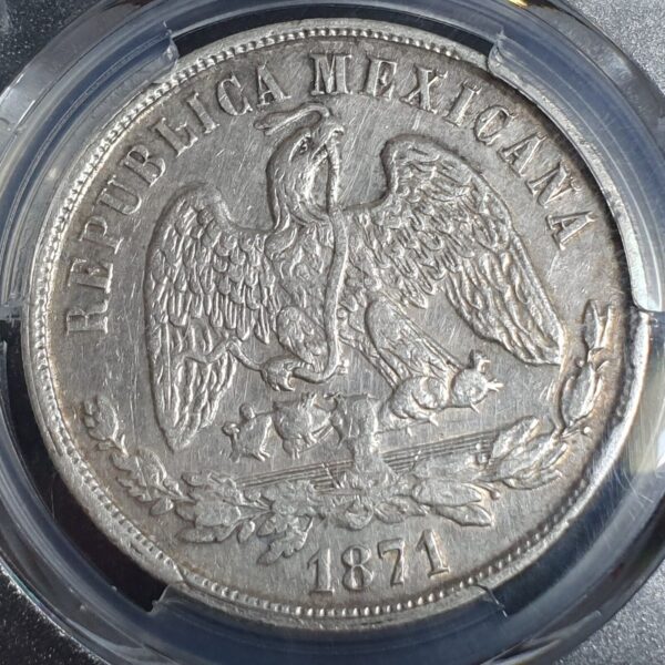 Mexico Republic 1 Un Peso 1871 Go S PCGS AU 50 - Image 3