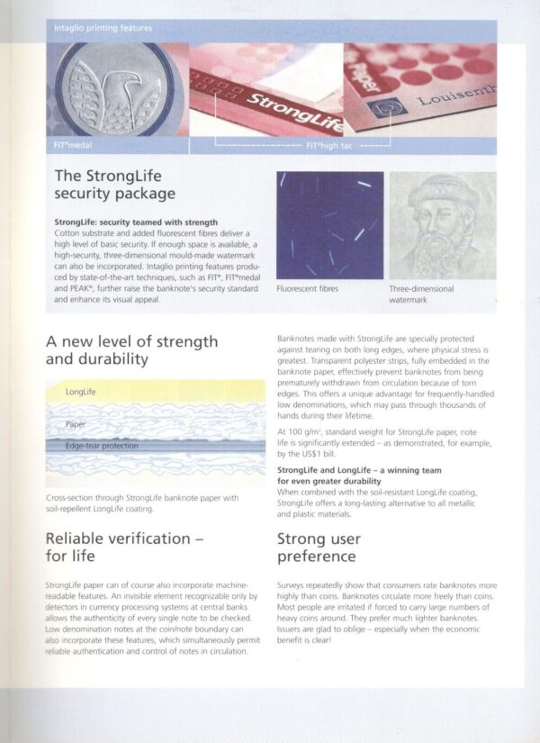 Test Note Louisenthal Germany StrongLife Paper Intaglio UNC Incl Lux Folder - Image 5