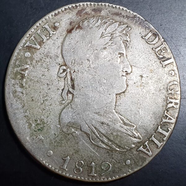 Mexico Peru Spanish Colonial 8 Reales Ferdin Ferdinand VII 1819 LME JP Lima Mint