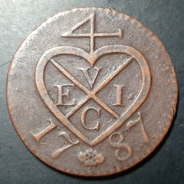 Sumatra East India Indonesia 3 Keping Kepings 1787 VF Sharp Detail