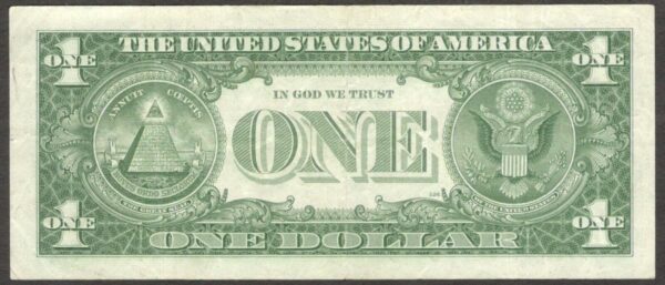 United States 1 Dollar Washington Silver Certificate Star Replacement 1957 VF - Image 2
