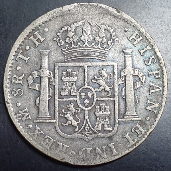 Mexico Spanish Colonial 8 Reales Carol Carolus IIII 1807 Mo TH Original Toning - Image 2