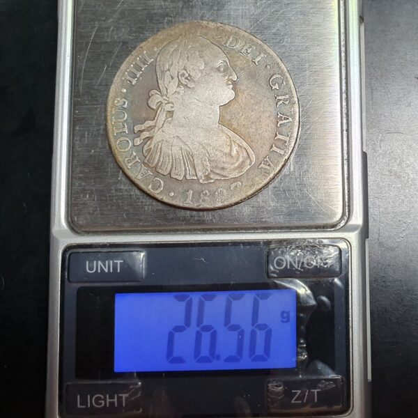 Mexico Spanish Colonial 8 Reales Carol Carolus IIII 1807 Mo TH Original Toning - Image 4