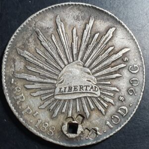 Mexico Second Republic 8 Reales 1887 Sharp Detail Pi San Luis Potosi Mint