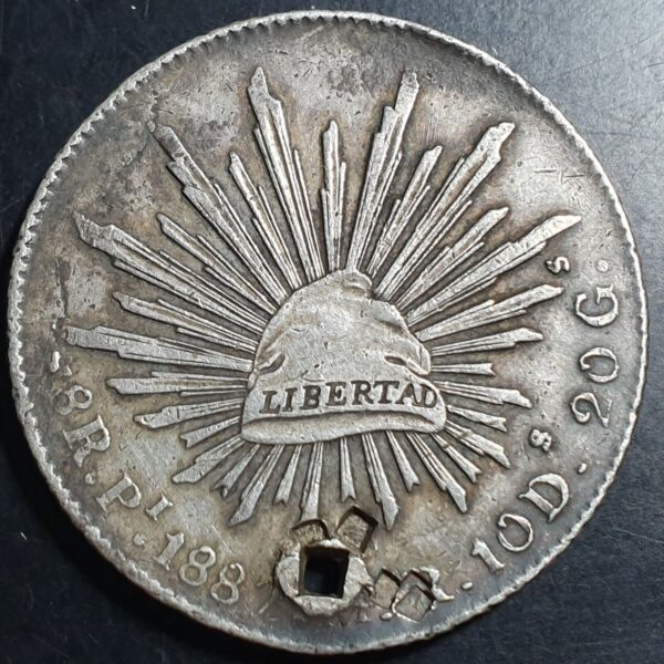 Mexico Second Republic 8 Reales 1887 Sharp Detail Pi San Luis Potosi Mint