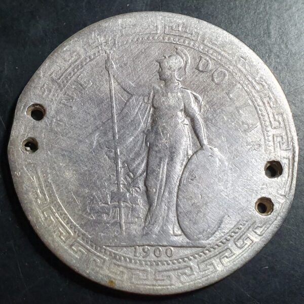 Great Britain Hong Kong 1 One Trade Dollar 1900 Ex Borneo Artifact - Image 2