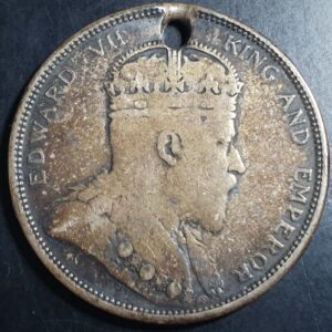 Straits Settlements Malaya 1 One Dollar King Edward VII 1904 Holed