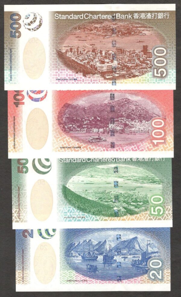 Set 4 Pcs Hong Kong 20 50 100 500 Dollars Replacement ZZ P-291 to 294 2003 UNC - Image 2