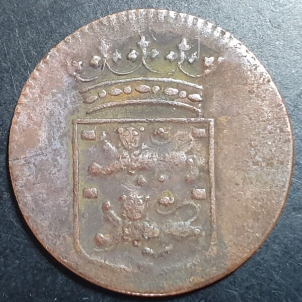 Netherlands East Indies VOC West Friesland Indonesia 1 One Duit 1751 VF - Image 2
