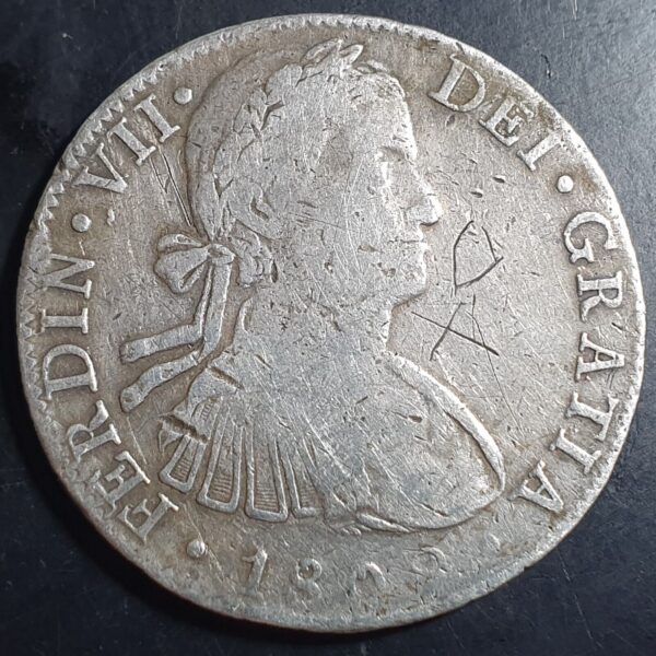 Mexico Spanish Colonial 8 Reales Ferdin Ferdinand VII 1809 Mo TH Mexico Mint