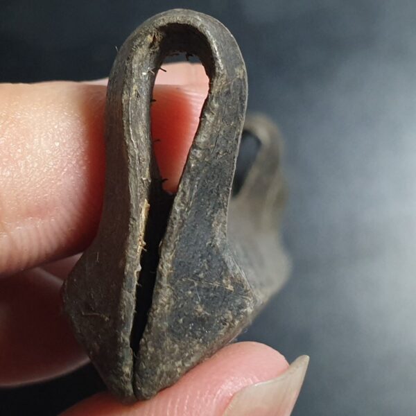 Palembang Sumatra Indonesia Tin Canoe / Boat Money Ornate ca 1100-1700's - Image 3