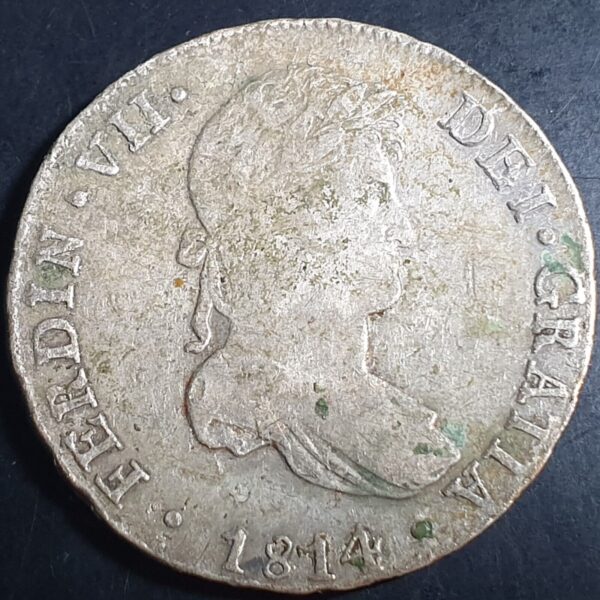 Peru Spanish Colonial 8 Reales Ferdin Ferdinand VII 1814 LIMAE JP Lima Mint