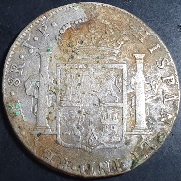 Peru Spanish Colonial 8 Reales Ferdin Ferdinand VII 1814 LIMAE JP Lima Mint - Image 2