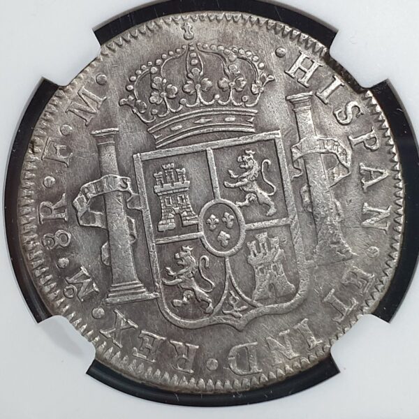 Mexico Spanish Colonial 8 Reales Carol Carolus IIII 1793 Mo FM NGC AU Details - Image 3