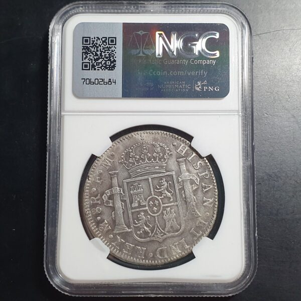 Mexico Spanish Colonial 8 Reales Carol Carolus IIII 1793 Mo FM NGC AU Details - Image 4