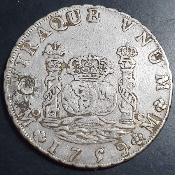 Mexico Spanish Colonial 8 Reales Two Pillar Ferdin Ferdinand VI 1759 Mo MM VF