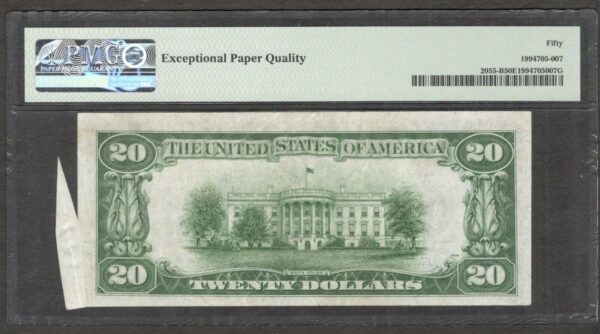 ERROR United States 20 Dollars Jackson Butterfly Fold Fr#2055-B 1934A PMG 50 EPQ - Image 2