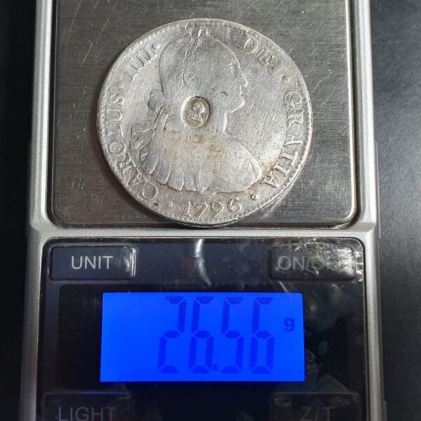 Great Britain Dollar George III (ca 1797) C/M on 8 Reales Carolus IIII 1796 MoFM - Image 4