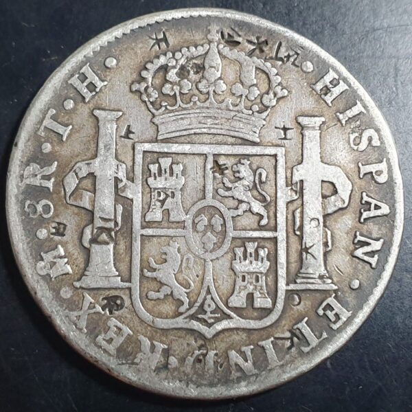 Mexico Spanish Colonial 8 Reales Carol Carolus IIII 1805 Mo TH Chinese Chopmark - Image 2